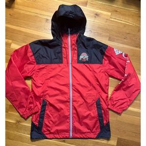 Columbia Ohio State Buckeyes Mens Windbreaker Jacket Red Black Full Zip Medium